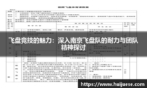 飞盘竞技的魅力：深入南京飞盘队的耐力与团队精神探讨